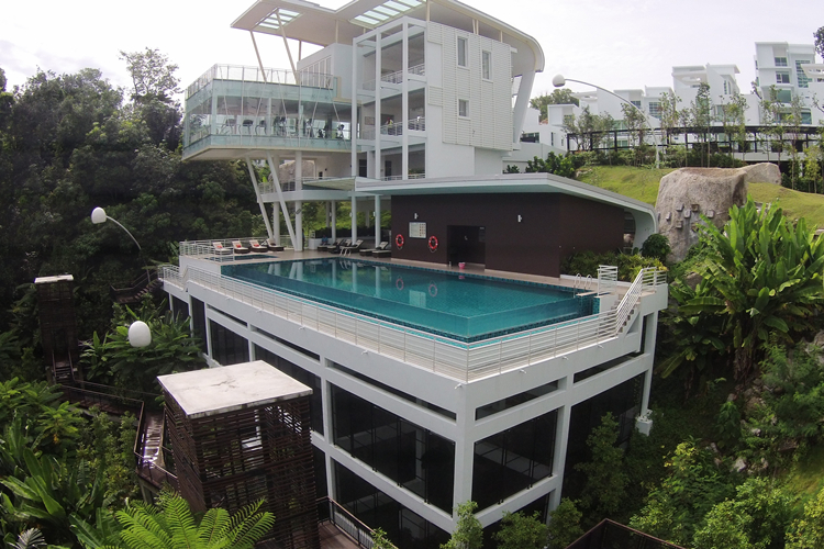 酒店会所无边际泳池设计建造亚克力水族景观工程瑞地格乐厂家设计制作