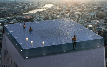 从科幻电影中走出来的泳池——无限伦敦亚克力透明无边泳池